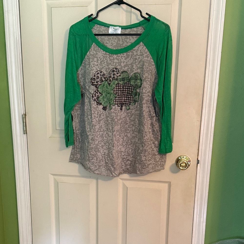 Green and Gray Raglan Shirt